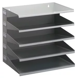 Sorteringsfack av metall,  5 fack – Grå