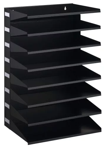 Sorteringsfack av metall,  8 fack – Svart