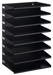 Sorteringsfack av metall,  8 fack – Svart