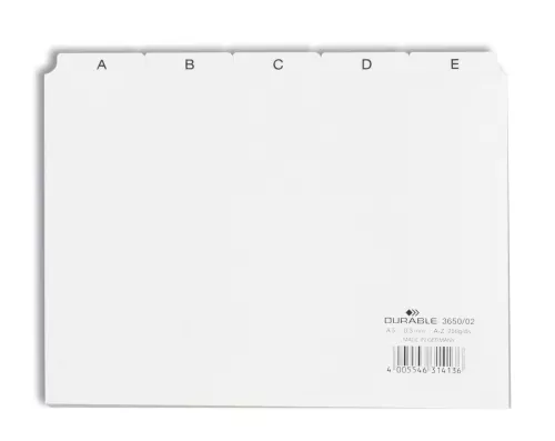 Ledkort A5, A-Z – Vit