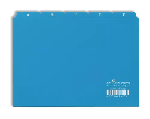 Ledkort A5, A-Z – Blå