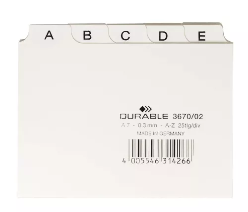 Ledkort A7, A-Z