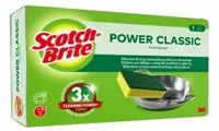 3M Skursvamp Classic för grovrengöring – slitstark skursvamp för effektiv borttagning av inbränd smuts, fett och beläggningar på hårda ytor