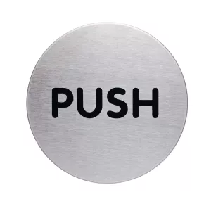 Symbolskylt "PUSH"