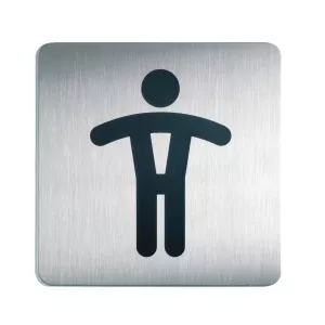 Fyrkantig symbolskylt WC herr