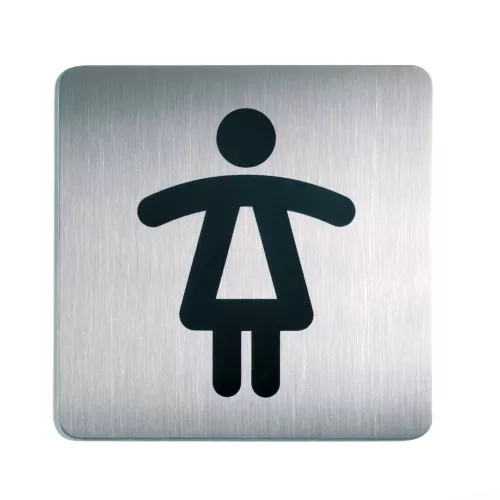 Fyrkantig symbolskylt WC dam