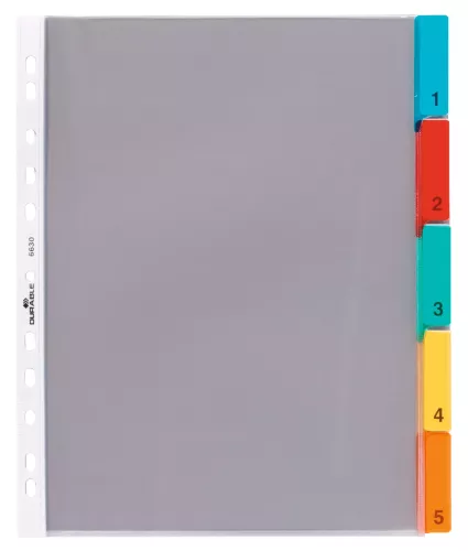 Plastficksregister 5 flikar