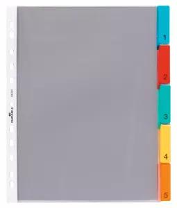 Plastficksregister 5 flikar