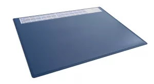 Skrivunderlägg 65 x 50 med kalender och transparent klaff PP – Mörkblå