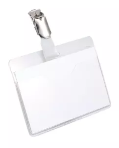 Namnskylt 60x90, vridbart clips  – Transparent