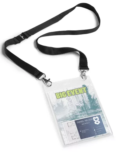 Namnskylt A6, halsband duo  – Svart
