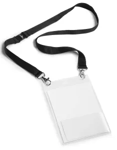 Namnskylt A6, halsband duo  – Svart