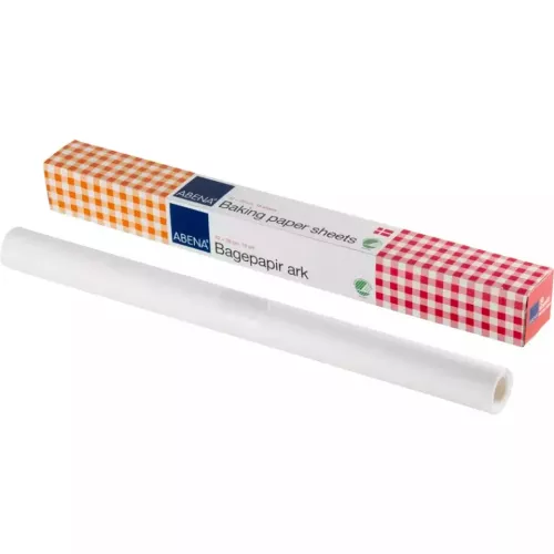 Abena bakpapper blekt 18 ark 42×38 cm – silikonbehandlat bakplåtspapper med non-stick yta, tåligt för höga temperaturer och idealiskt för bakning och matlagning