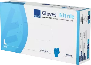 ABENA Nitril Classic Blå Opudrad L – Undersökningshandskar