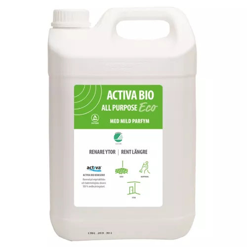 Activa Bio All Purpose Eco 5L – miljömärkt allrengöringsmedel för effektiv daglig rengöring av alla ytor