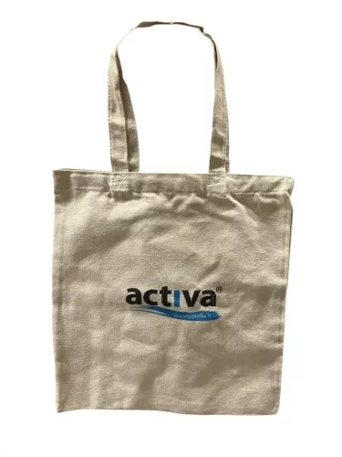 Activa canvaskasse 40x35 cm i slitstark bomull – återanvändbar tygpåse för shopping, förvaring och vardagsbruk, miljövänligt alternativ till plastpåsar