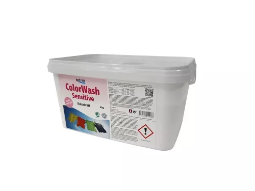 Activa Colorwash Sensitive 5 kg – skonsamt kulörtvättmedel utan parfym för känslig hud och effektiv rengöring