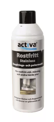 Activa Rostfritt Aerosol 520 ml – rengöring och skydd för rostfria ytor  Spray för rostfritt stål – Activa 520 ml aerosol för glans och smutsavvisning