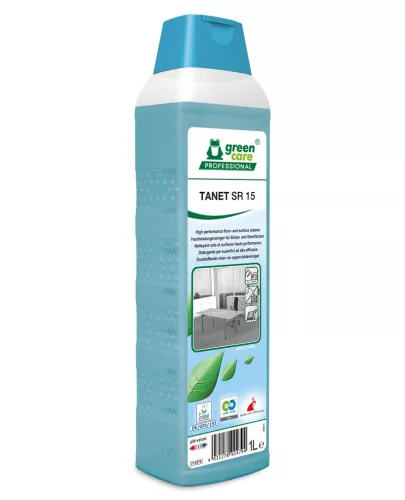 Green Care TANET SR 15 allrengöringsmedel 1L – miljömärkt rengöring för alla ytor  TANET SR 15 allrent från Green Care – effektiv och hållbar rengöring i 1-litersflaska