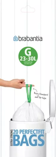 Brabantia soppåsar 23–30 liter, Code G – starka, diskreta och enkla att byta