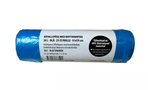 ​Avfallspåse med knythandtag 30L Blå