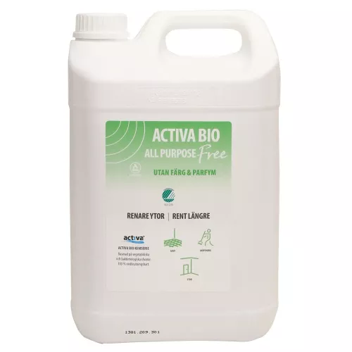 Activa Bio All Purpose Free 5L – miljömärkt avfettningsmedel för allroundrengöring utan parfym
