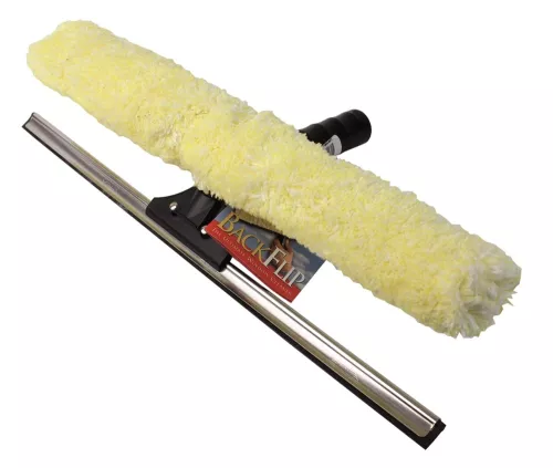 Ettore Backflip Combo Tool, 45 cm – kombinerat verktyg för fönsterputs med gummiskrapa och tvättpäls i ett smart och effektivt format