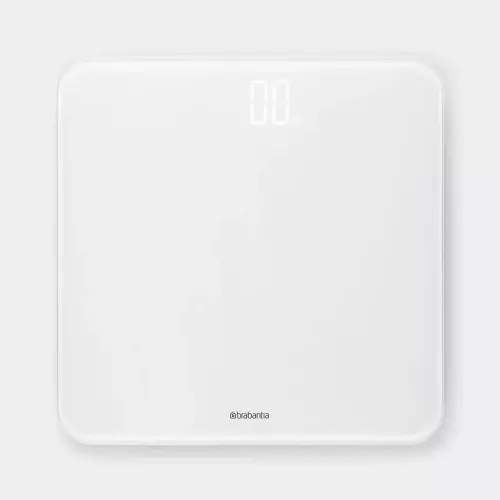 Badrumsvåg Brabantia vit – digital personvåg med stilren design och noggrann viktmätning för badrum