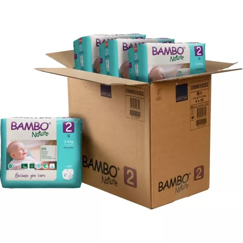 Bambo Nature blöja tejp storlek 4 – Svanenmärkt engångsblöja med hög absorptionsförmåga, hudvänliga material och flexibel passform för barn ca 7–14 kg
