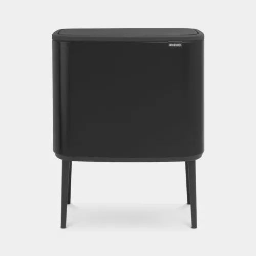 Brabantia Bo Touch Bin 3x11 liter med ben matt svart – sopbehållare för smidig källsortering med flera fack, touchöppning och stilren stabil design, för kök, kontor och moderna miljöer