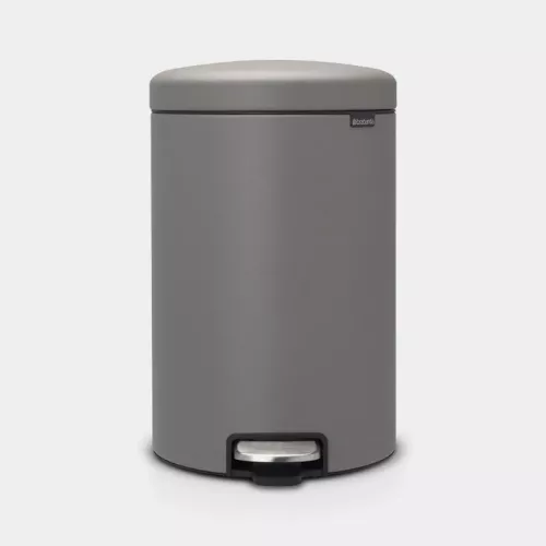 Brabantia NewIcon pedalhink 20 liter mineral concrete grey – modern sopbehållare för hygienisk avfallshantering, pedalöppning med mjukstängande lock och stilren slitstark design i betonggrå nyans, för kök, badrum och hushåll