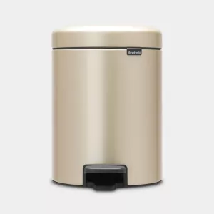 Brabantia NewIcon pedalhink 5L Metallic Gold – elegant sopbehållare med mjukstängande lock och hygienisk pedalöppning