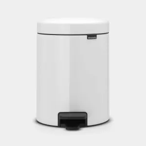 Brabantia NewIcon pedalhink 5L vit – kompakt och hygienisk sopbehållare med mjukstängande lock