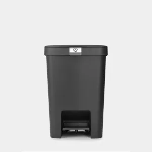 Brabantia StepUp pedalhink 25L mörkgrå – modern soptunna med tyststängande lock, pedalöppning och smart avfallshantering