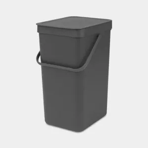 Brabantia Sort & Go waste bin 16L grå – smart avfallshink för källsortering med handtag och väggfäste
