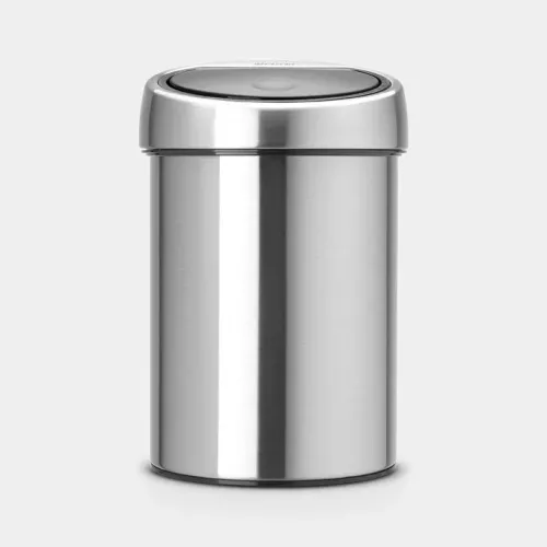 Brabantia Touch Bin 3 liter matt stål FPP – sopbehållare för smidig avfallshantering med touchöppning, tyst stängning och fingeravtryckssäker yta i stilren design, för badrum, toalett och mindre utrymmen