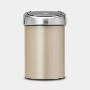 Brabantia Touch Bin 3L – stilren sophink i metallic guld med smidig touch-öppning för badrum eller kök
