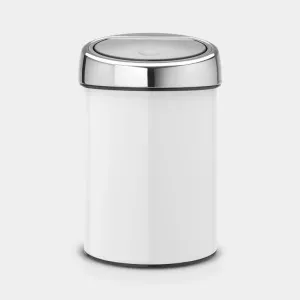 Brabantia "Soft-touch"-stängning. Smidigt och enkelt användande. Höjd 280 mm, diameter 185 mm