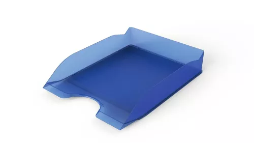 Brevkorg Basic A4 transparent indigoblå – stilren och funktionell dokumentkorg för organisering av papper i genomskinlig design