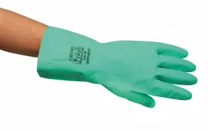 Chem-Gard nitrilhandske grön M (8) – 12-pack slitstarka och kemikalietåliga skyddshandskar med bra grepp