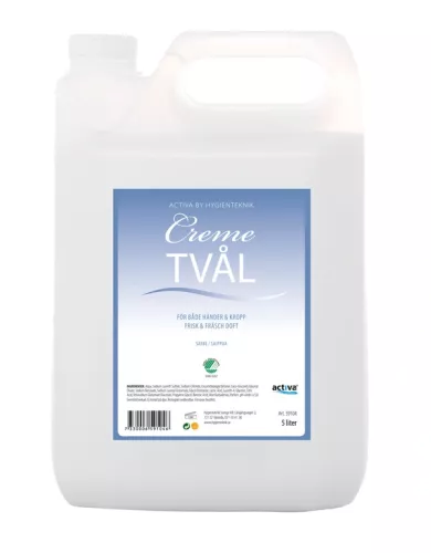 Crèmetvål Activa 5 L – mild och återfuktande flytande tvål för daglig handtvätt i offentliga och professionella miljöer