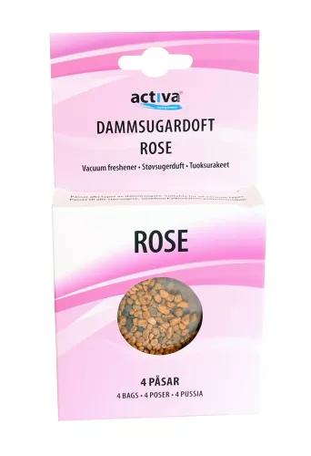 Activa Rose dammsugardoft citrus 4-pack – doftinsats för dammsugare med kombination av mjuk rosdoft och fräsch citrus som skapar en inbjudande och behaglig atmosfär under dammsugning i hem, kontor och professionella miljöer där långvarig fräschör
