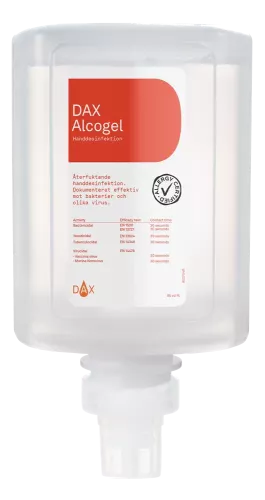 DAX Alcogel handdesinfektion 1 liter för dispenser – effektiv handdesinfektion i gel för hygienisk rengöring av händer