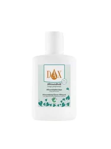 DAX Allroundtvål parfym 150 ml – mild och återfuktande handtvål med effektiv formula som rengör händerna skonsamt och ger en fräsch känsla, anpassad för daglig hygien hemma, på resor och på språng med praktisk storlek för väska, necessär