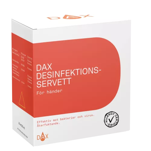 DAX desinfektionsservett för händer 20 st – praktiska servetter för snabb och hygienisk handdesinfektion