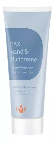 DAX hand- och hudkräm oparfymerad 125 ml – handkräm i smidig tub för återfuktning av torr hud med återfettande och parfymfri formula, för daglig hudvård