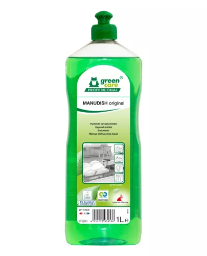 Diskmedel Green Care Manudish Original 1L – effektivt och miljömärkt handdiskmedel för professionell användning