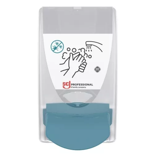 Deb Antimicrobial transparent dispenser 1 liter från SC Johnson – hygienisk och väggmonterad tvåldispenser med transparent design som ger smidig nivåkontroll och kontrollerad dosering vid frekvent handtvätt i vårdmiljöer, hygienutrymmen