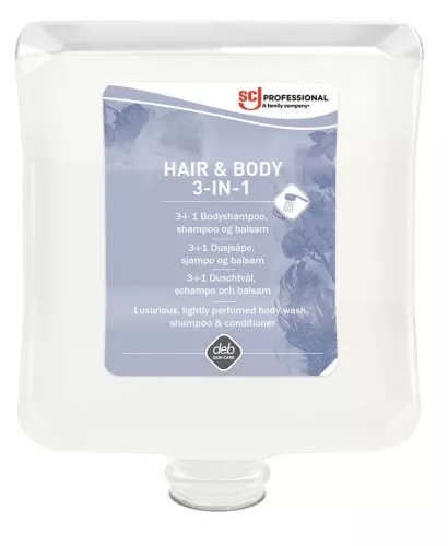 Deb Luxury 3in1 dispenser för duschtvål och hårvård – praktisk och hygienisk lösning för hår, kropp och händer i duschutrymmen