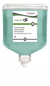 Dispenser för handtvål Deb Stoko Estesol FX 2L – robust och hygienisk väggmonterad dispenser för effektiv dosering av mild handrengöring i industri och verkstad